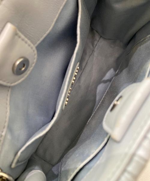 MIU MIU（ミュウミュウ）MIU MIU (ミュウミュウ) ナッパクリスタルマテラッセレザーバッグ スカイブルーの古着・服飾アイテム