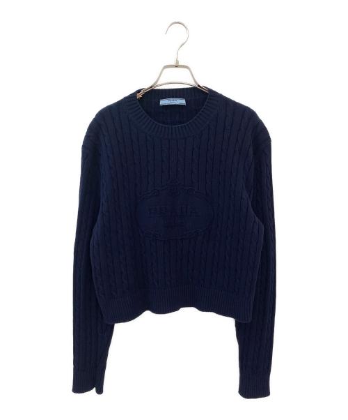 PRADA（プラダ）PRADA (プラダ) ロゴニット ネイビー サイズ:42の古着・服飾アイテム
