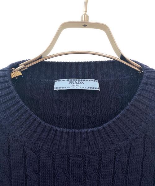 PRADA（プラダ）PRADA (プラダ) ロゴニット ネイビー サイズ:42の古着・服飾アイテム