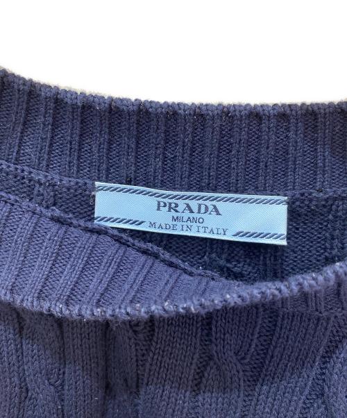 PRADA（プラダ）PRADA (プラダ) ロゴニット ネイビー サイズ:42の古着・服飾アイテム
