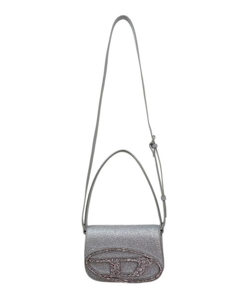 DIESEL（ディーゼル）DIESEL (ディーゼル) グリッター ロゴ ショルダーバッグ シルバーの古着・服飾アイテム