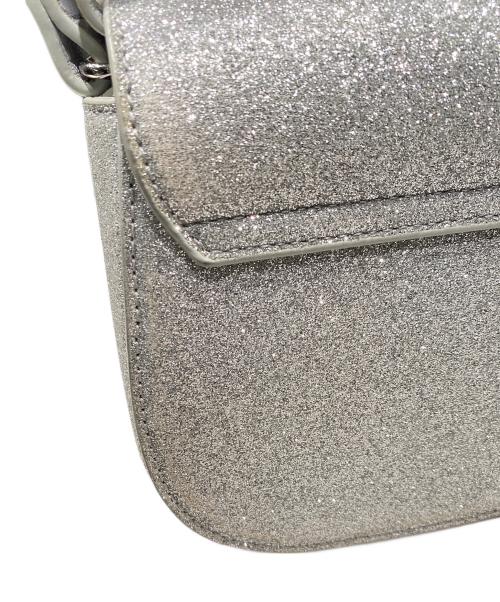 DIESEL（ディーゼル）DIESEL (ディーゼル) グリッター ロゴ ショルダーバッグ シルバーの古着・服飾アイテム