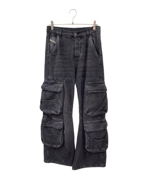 DIESEL（ディーゼル）DIESEL (ディーゼル) d-sire cargo pants ブラック サイズ:W24の古着・服飾アイテム