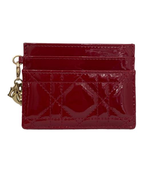 Christian Dior（クリスチャン ディオール）Christian Dior (クリスチャン ディオール) Lady Dior Freesia カードホルダー レッドの古着・服飾アイテム