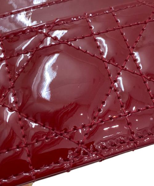 Christian Dior（クリスチャン ディオール）Christian Dior (クリスチャン ディオール) Lady Dior Freesia カードホルダー レッドの古着・服飾アイテム