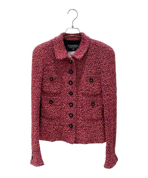 CHANEL（シャネル）CHANEL (シャネル) ブークレツイードジャケット ピンク サイズ:38の古着・服飾アイテム