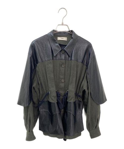 muller of yoshiokubo（ミュラーオブヨシオクボ）muller of yoshiokubo (ミュラーオブヨシオクボ) MOON SHIRTS BLOUSON グリーン サイズ:36の古着・服飾アイテム