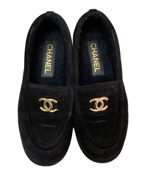 CHANEL（シャネル）CHANEL (シャネル) ボアスリッポン ブラック サイズ:36 1/2の古着・服飾アイテム