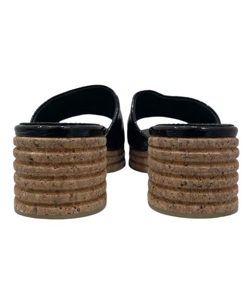 CHANEL（シャネル）CHANEL (シャネル) ウェッジソールサンダル ブラック サイズ:36の古着・服飾アイテム