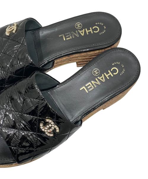 CHANEL（シャネル）CHANEL (シャネル) ウェッジソールサンダル ブラック サイズ:36の古着・服飾アイテム