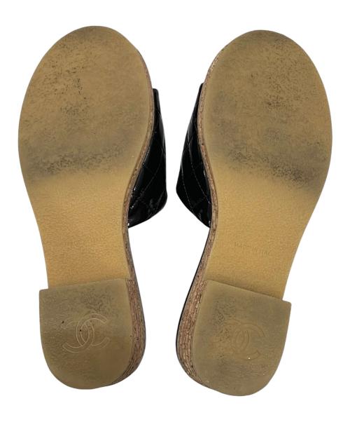 CHANEL（シャネル）CHANEL (シャネル) ウェッジソールサンダル ブラック サイズ:36の古着・服飾アイテム