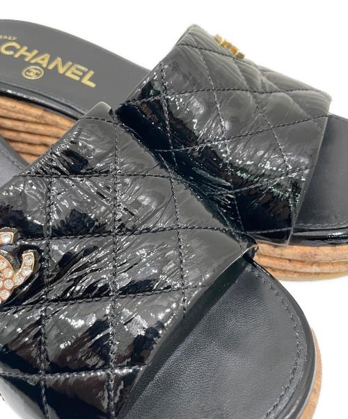 CHANEL（シャネル）CHANEL (シャネル) ウェッジソールサンダル ブラック サイズ:36の古着・服飾アイテム