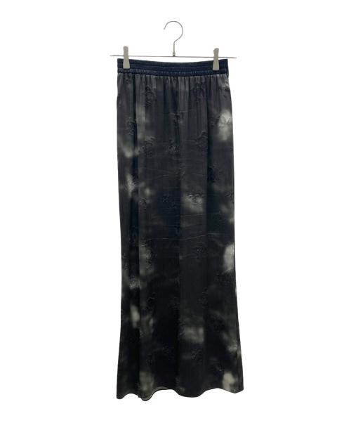 CHANEL（シャネル）CHANEL (シャネル) メティエダールシルク サテン ココマーク ロングスカート ブラック サイズ:34の古着・服飾アイテム