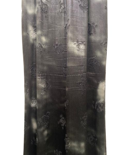 CHANEL（シャネル）CHANEL (シャネル) メティエダールシルク サテン ココマーク ロングスカート ブラック サイズ:34の古着・服飾アイテム