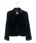 CHANELシャネル）の古着「95A P05ココボタン ロゴ ツイード ジャケット」｜ブラック