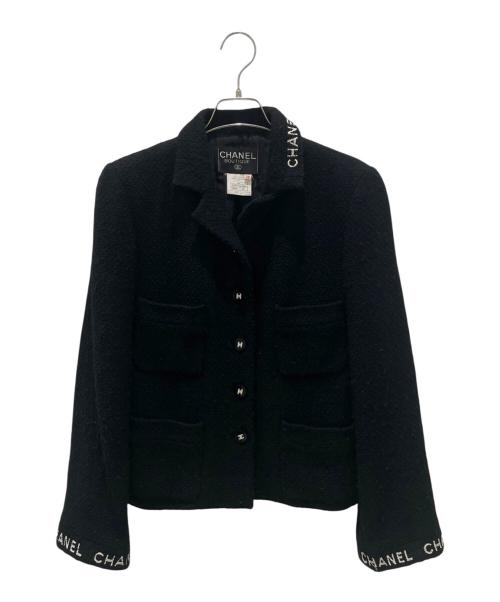 CHANEL（シャネル）CHANEL (シャネル) 95A P05ココボタン ロゴ ツイード ジャケット ブラック サイズ:38の古着・服飾アイテム