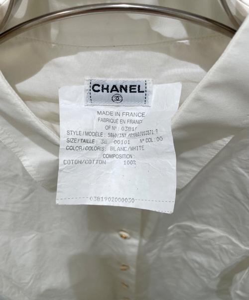 CHANEL（シャネル）CHANEL (シャネル) P05 ココマーク 長袖シャツ ホワイト サイズ:38の古着・服飾アイテム