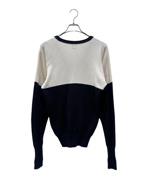 CHANEL（シャネル）CHANEL (シャネル) バイカラーカーディガン ネイビー サイズ:Lの古着・服飾アイテム
