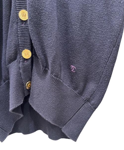 CHANEL（シャネル）CHANEL (シャネル) バイカラーカーディガン ネイビー サイズ:Lの古着・服飾アイテム
