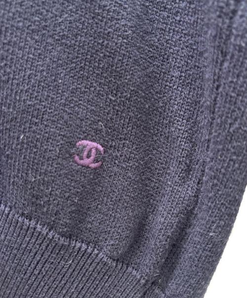 CHANEL（シャネル）CHANEL (シャネル) バイカラーカーディガン ネイビー サイズ:Lの古着・服飾アイテム