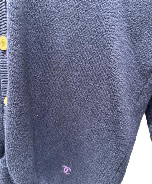CHANEL（シャネル）CHANEL (シャネル) バイカラーカーディガン ネイビー サイズ:Lの古着・服飾アイテム