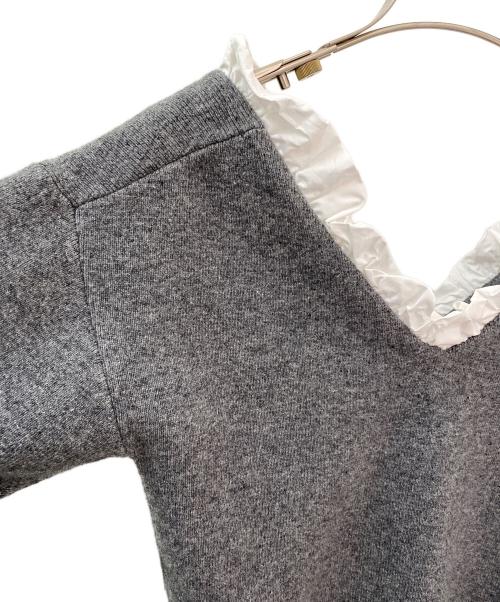 CLANE（クラネ）CLANE (クラネ) 2WAY FRILL V NECK KNIT TOPS グレー サイズ:1の古着・服飾アイテム