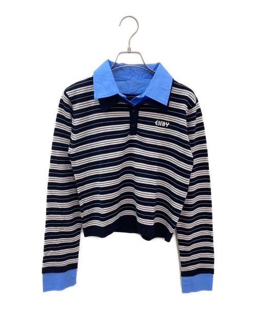 eimy istoire（エイミーイストワール）eimy istoire (エイミーイストワール) シャツレイヤードニット ネイビー サイズ:Fの古着・服飾アイテム