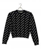 BALENCIAGAバレンシアガ）の古着「WMNS Mini Allover Logo Sweater」｜ブラック