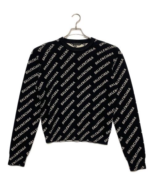 BALENCIAGA（バレンシアガ）BALENCIAGA (バレンシアガ) WMNS Mini Allover Logo Sweater ブラック サイズ:Sの古着・服飾アイテム