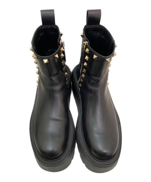 VALENTINO（ヴァレンティノ）VALENTINO (ヴァレンティノ) スタッズブーツ ブラック サイズ:35 1/2の古着・服飾アイテム