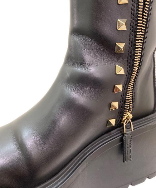 VALENTINO（ヴァレンティノ）VALENTINO (ヴァレンティノ) スタッズブーツ ブラック サイズ:35 1/2の古着・服飾アイテム