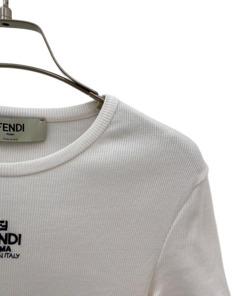FENDI（フェンディ）FENDI (フェンディ) リブTシャツ ホワイト サイズ:XSの古着・服飾アイテム