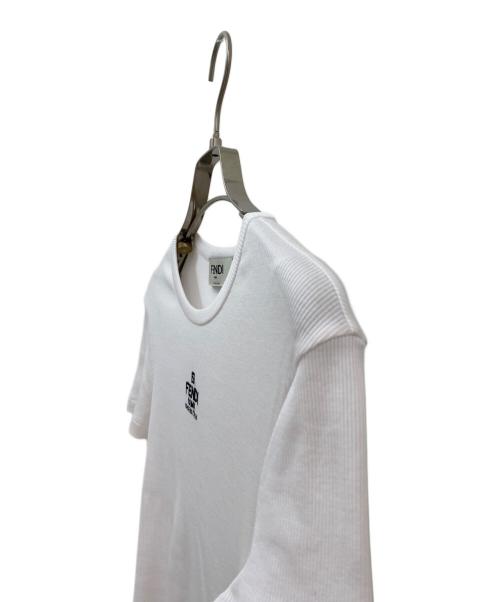 FENDI（フェンディ）FENDI (フェンディ) リブTシャツ ホワイト サイズ:XSの古着・服飾アイテム