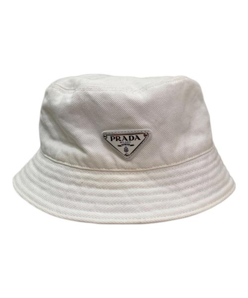 PRADA（プラダ）PRADA (プラダ) バケットハット ホワイト サイズ:Mの古着・服飾アイテム