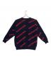 BALENCIAGA (バレンシアガ) ウール ジャガードロゴ ロングスリーブ ニット セーター ネイビー サイズ:M：30000円
