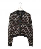 VERSACEヴェルサーチェ）の古着「総柄カーディガン」｜ブラック