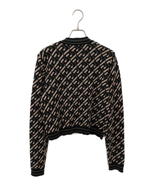 VERSACE（ヴェルサーチェ）VERSACE (ヴェルサーチェ) 総柄カーディガン ブラック サイズ:38の古着・服飾アイテム