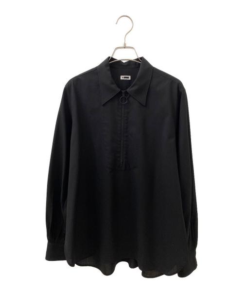 H BEAUTY&YOUTH UNITED ARROWS（エイチ ビューティアンドユース ユナイテッドアローズ）H BEAUTY&YOUTH UNITED ARROWS (エイチ ビューティアンドユース ユナイテッドアローズ) ハーフジップシャツ ブラック サイズ:Mの古着・服飾アイテム