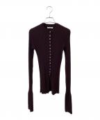 (im)perf.インパーフ）の古着「Long Sleeve Rib Cardigan」｜バーガンディー