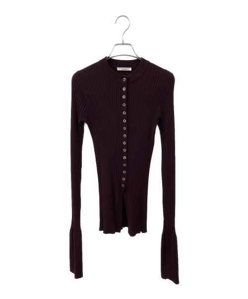 (im)perf.（インパーフ）(im)perf. (インパーフ) Long Sleeve Rib Cardigan バーガンディー サイズ:Freeの古着・服飾アイテム