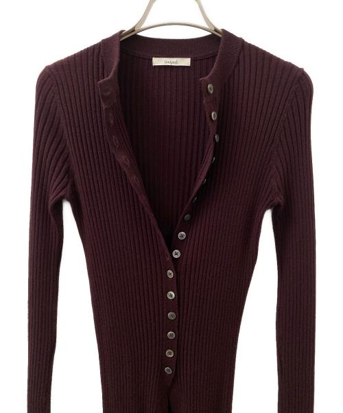 (im)perf.（インパーフ）(im)perf. (インパーフ) Long Sleeve Rib Cardigan バーガンディー サイズ:Freeの古着・服飾アイテム