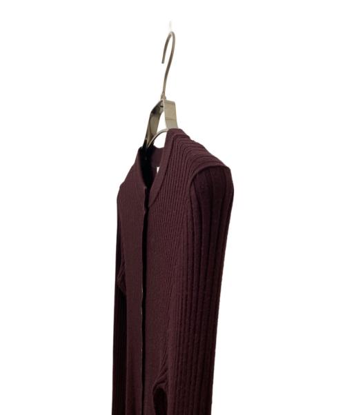 (im)perf.（インパーフ）(im)perf. (インパーフ) Long Sleeve Rib Cardigan バーガンディー サイズ:Freeの古着・服飾アイテム