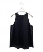 EVERYDAY I LIKE.エヴリデイ アイ ライク）の古着「Minimal Satin NoSleeve Blouse」｜ブラック