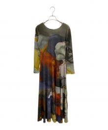 Ameri（アメリ）の古着「2WAY RUST INK ART VELOUR DRESS」｜マルチカラー