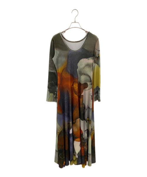 Ameri（アメリ）Ameri (アメリ) 2WAY RUST INK ART VELOUR DRESS マルチカラー サイズ:Sの古着・服飾アイテム