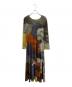 Ameri（アメリ）の古着「2WAY RUST INK ART VELOUR DRESS」｜マルチカラー