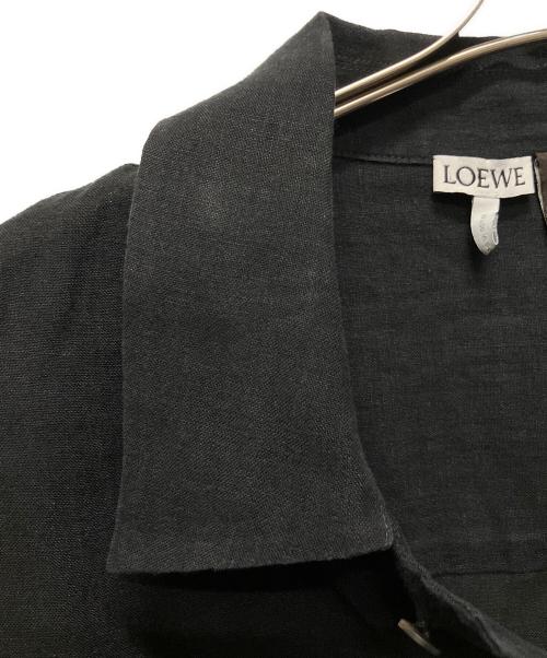 LOEWE（ロエベ）LOEWE (ロエベ) リネンシャツ/ロゴ刺繍 ブラック サイズ:39の古着・服飾アイテム