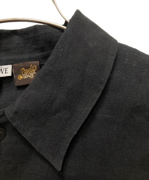 LOEWE（ロエベ）LOEWE (ロエベ) リネンシャツ/ロゴ刺繍 ブラック サイズ:39の古着・服飾アイテム