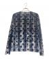 Y's (ワイズ) HOUNDTOOTH DOTS TULLE ROUND NECK LONG SLEEVE CARDIGAN/ポルカドット 千鳥格子柄 レース カーディガン ネイビー サイズ:2：28000円