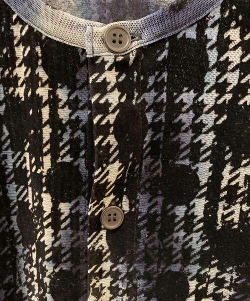 Y's（ワイズ）Y's (ワイズ) HOUNDTOOTH DOTS TULLE ROUND NECK LONG SLEEVE CARDIGAN ネイビー サイズ:2の古着・服飾アイテム